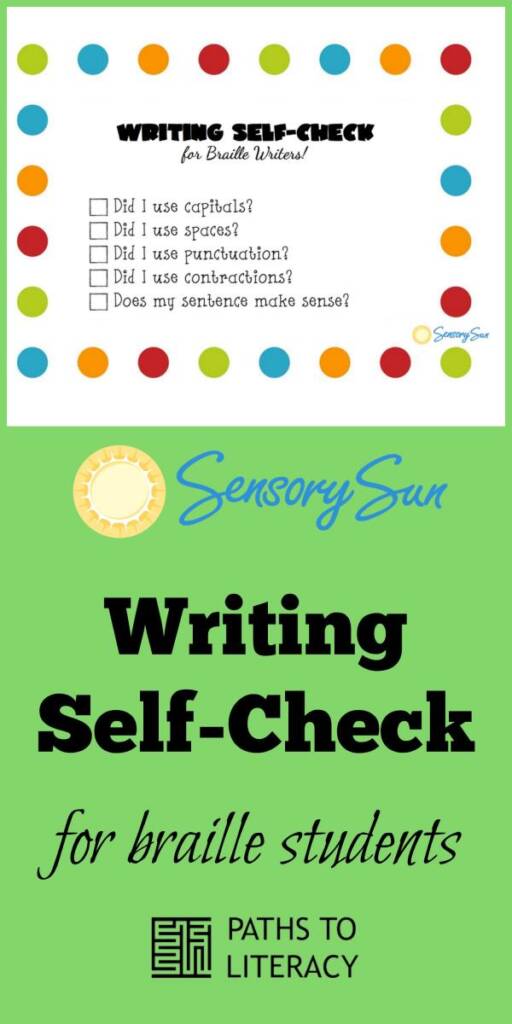 Collage of Writing Self-Check for Braille Students