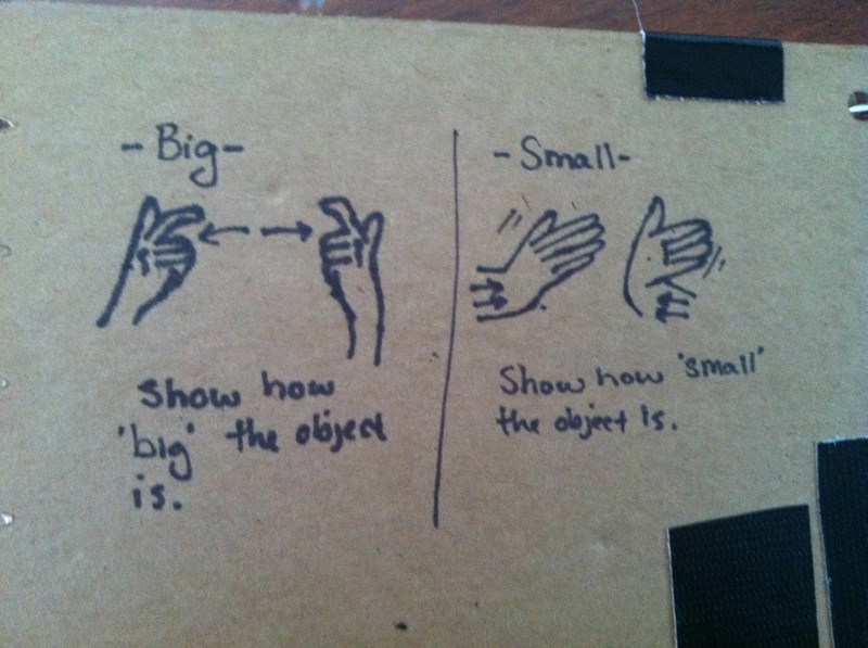 ASL signs for "big" and "small"