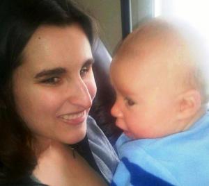 The author with her infant son