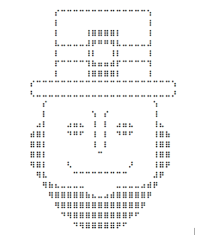 A leprechaun's head made from braille