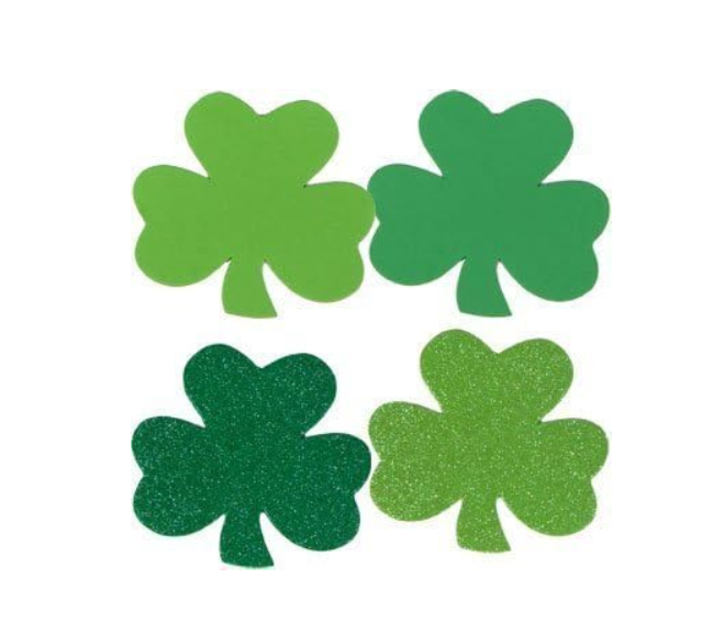 Foam shamrock stickers.