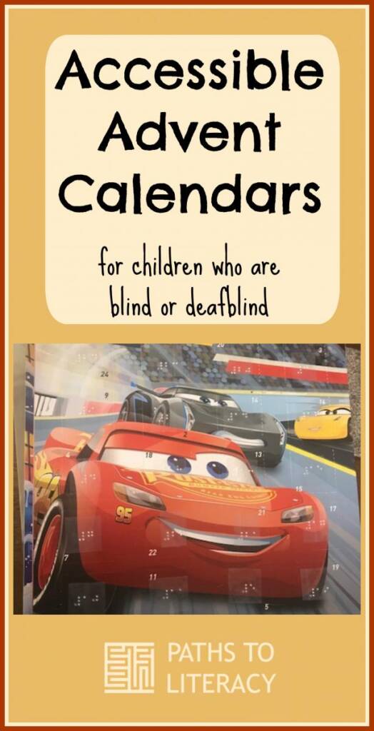 Collage of accessible Advent calendars for children who are blind or deafblind