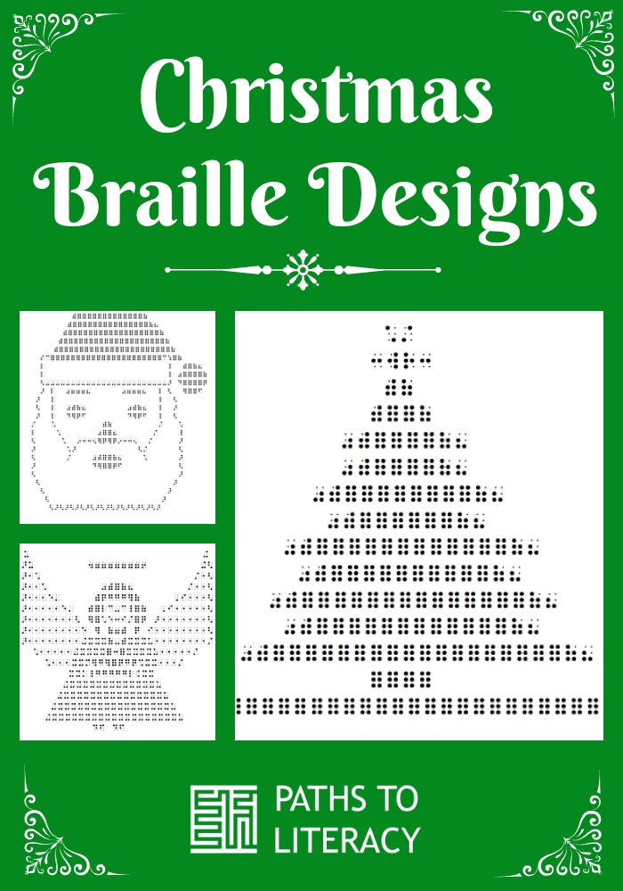 Collage of Christmas Braille Designs