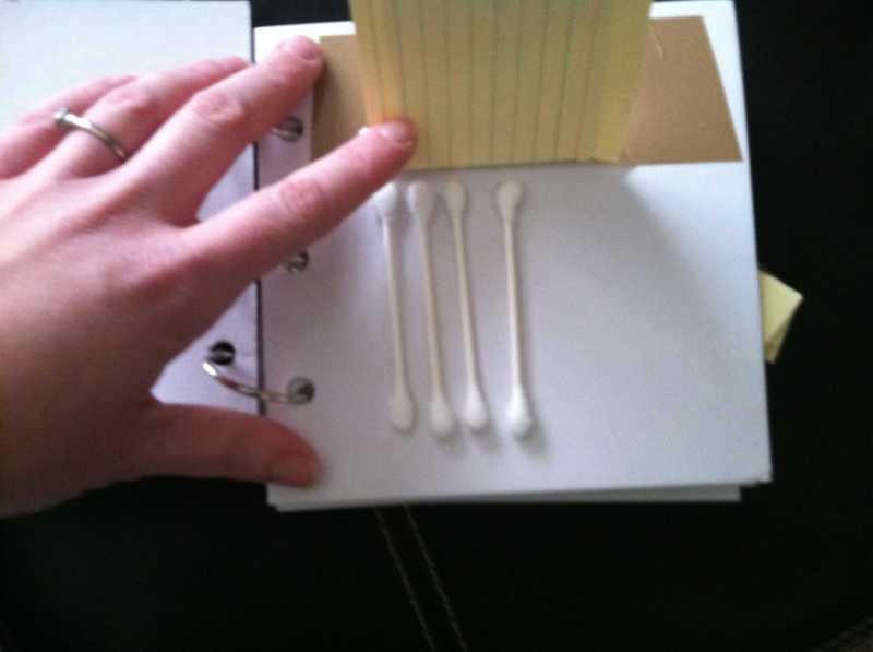Four Q-Tips on a page