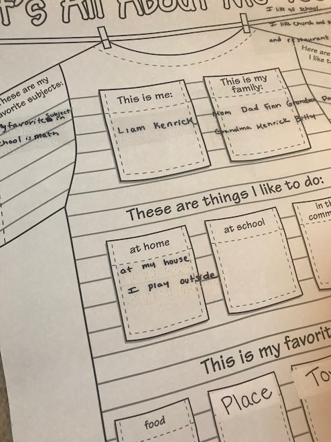 Braille responses on "All About Me" tee
