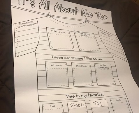 "It's All About Me Tee" in the original inaccessible format