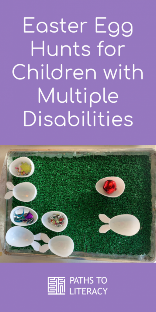 Collage of Easter Egg Hunts for Children with Multiple Disabilities