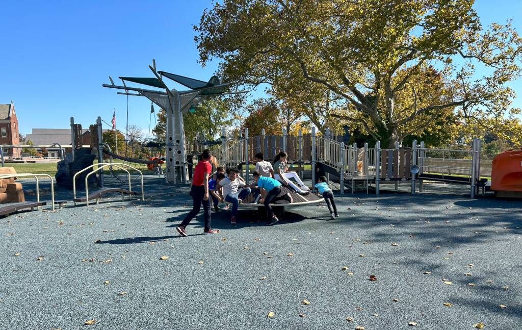 Children playing on a playground