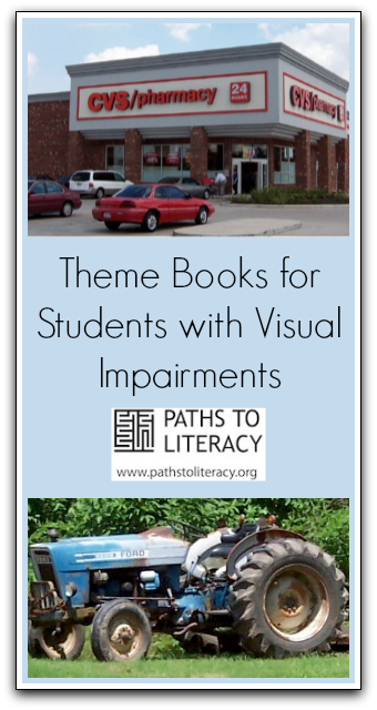 Collage of Theme Books for Students with Visual Impairments.