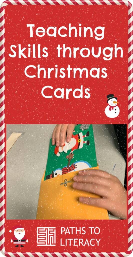 Collage of teaching skills through Christmas cards