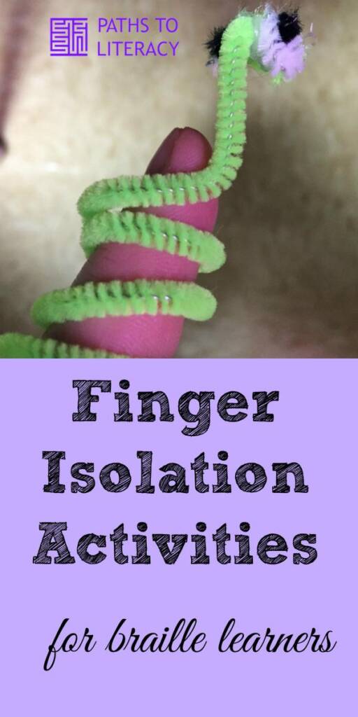Collage of finger isolation activities for braille readers