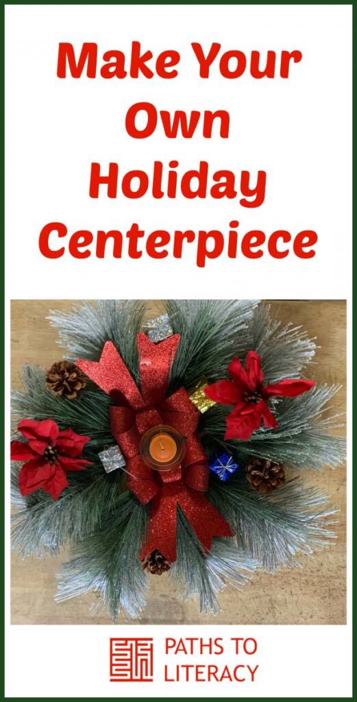 Collage of making your own holiday centerpiece