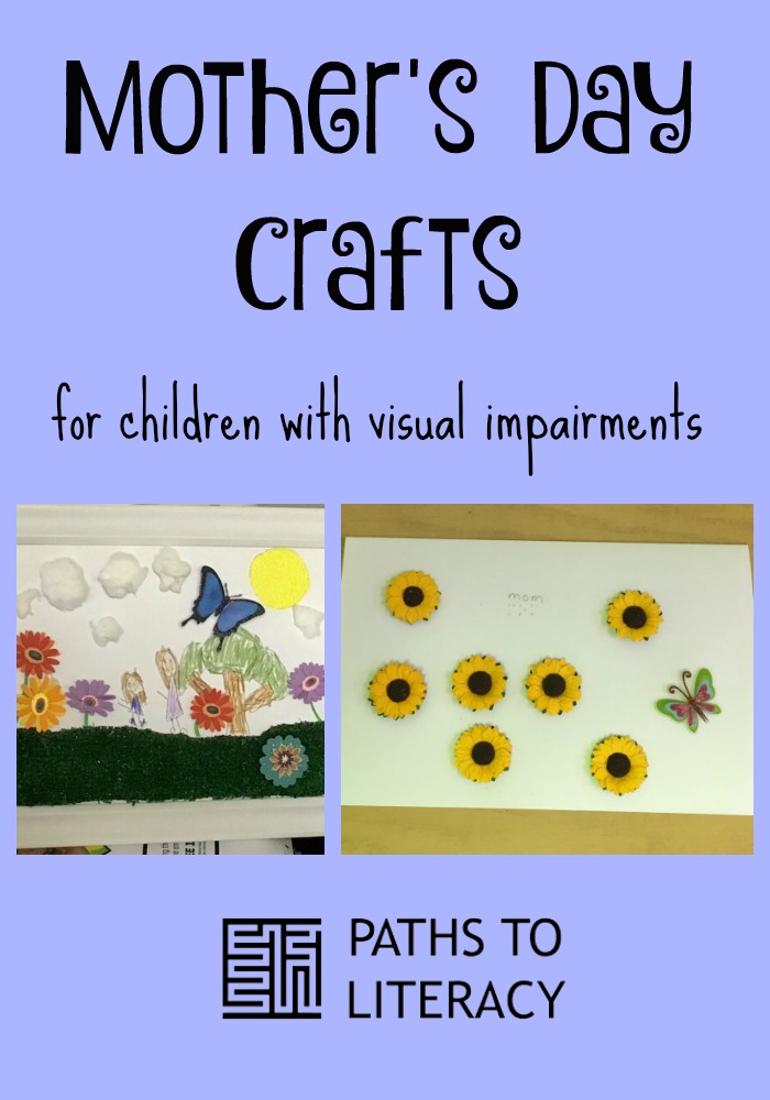 Collage of Mother's Day Crafts for children with visual impairments