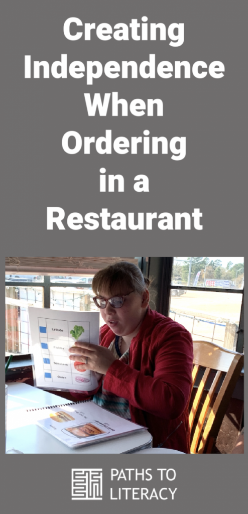 Collage of creating independence when ordering in a restaurant