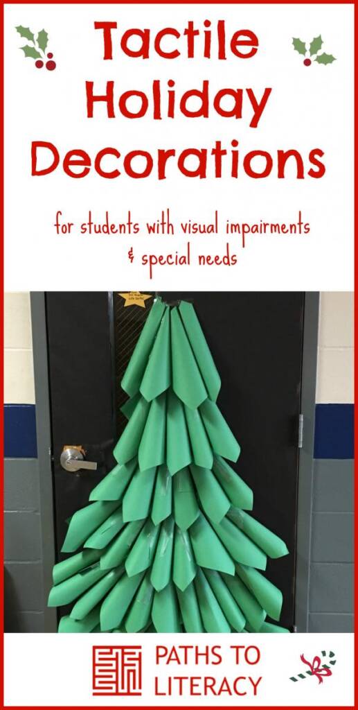 Collage of tactile holiday decorations for students with visual impairments and special needs