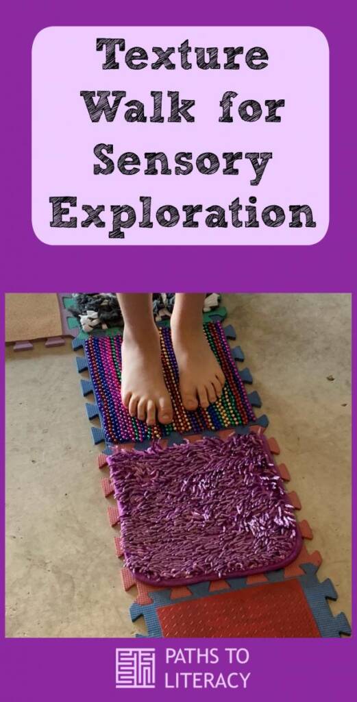 Collage of texture walk for sensory exploration