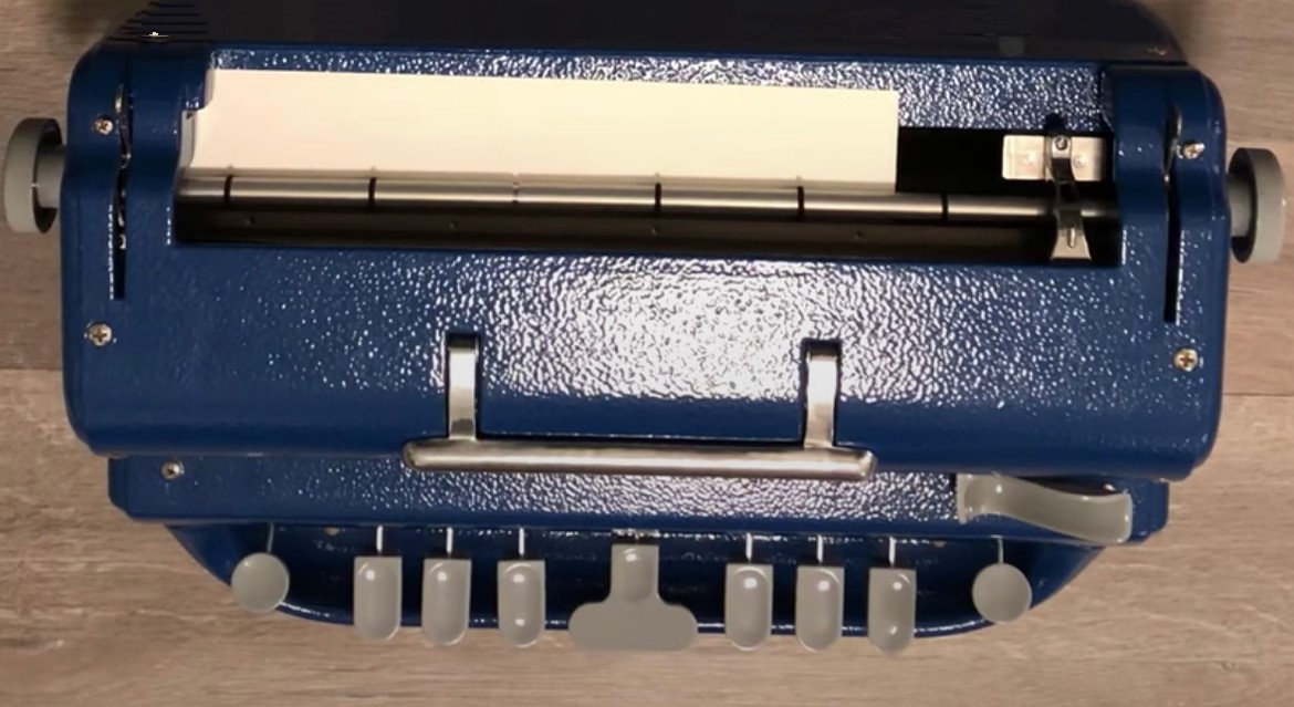 Top view of a braille machine