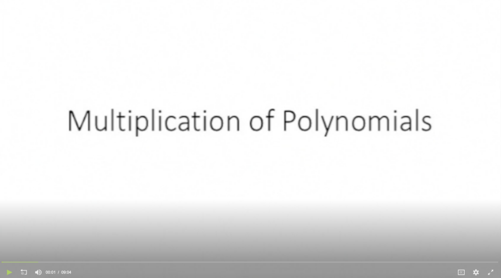 Multiplication of Polynomials title slide