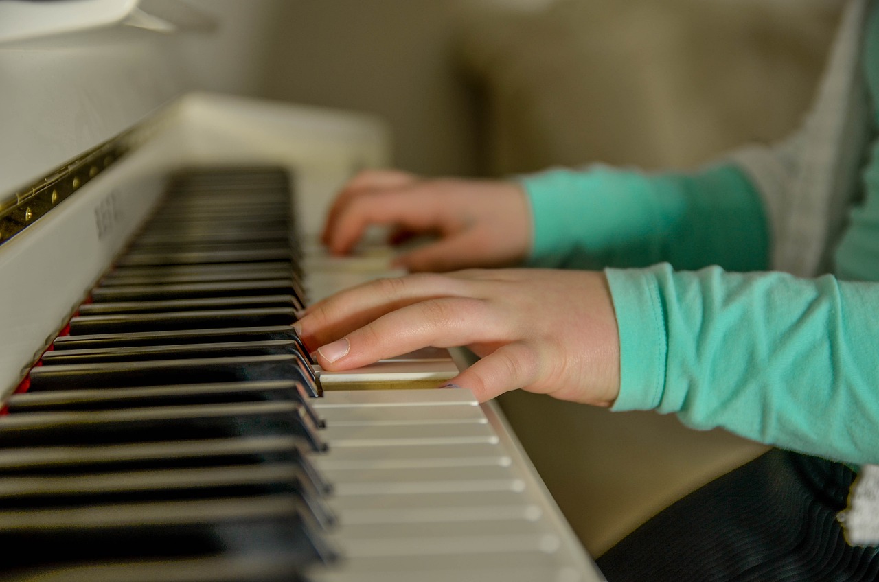 Child playing piano