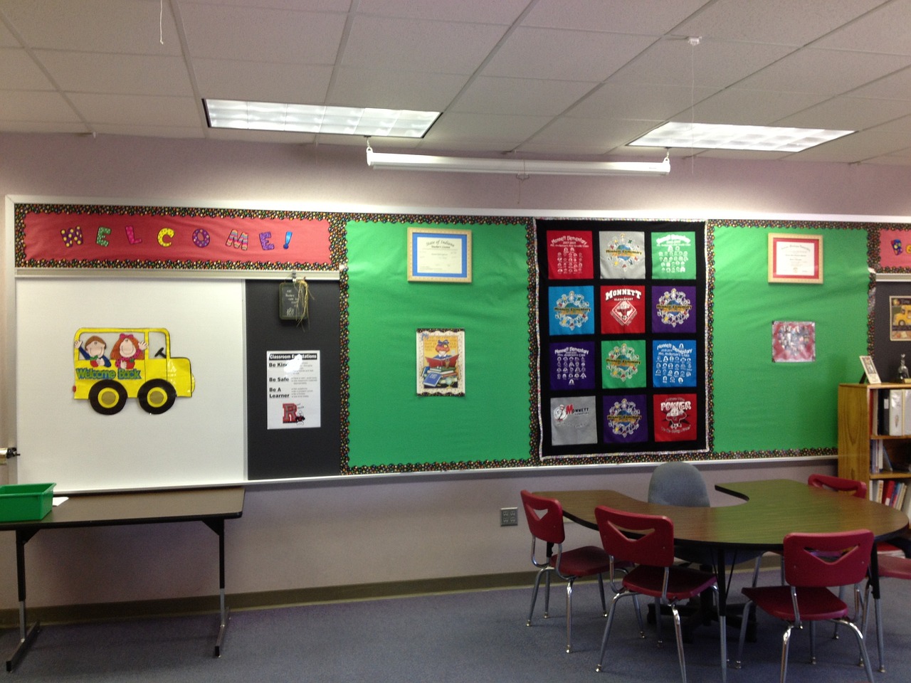 Empty elementary classroom