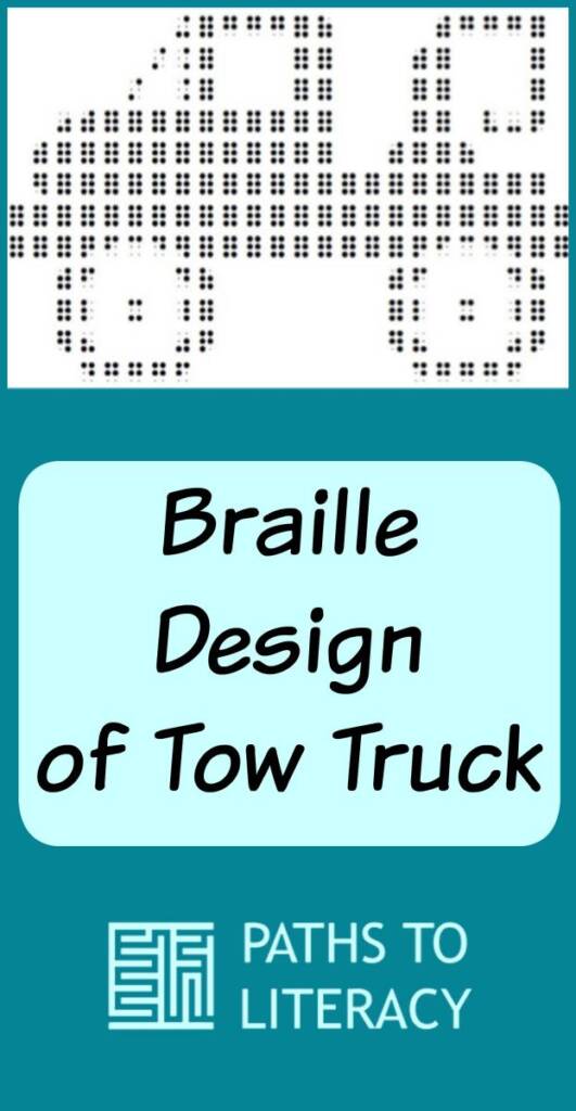 collage of braille design of tow truck