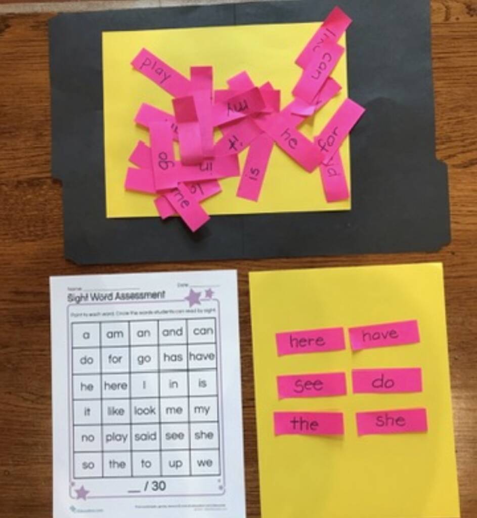 Adapted sight word worksheet to only include a few words