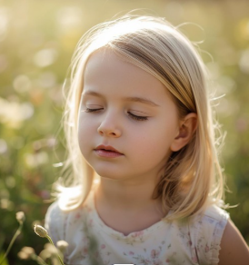 Emma closing her eyes.