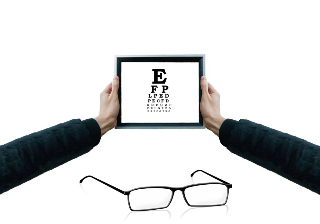 Vision screening chart on an ipad.