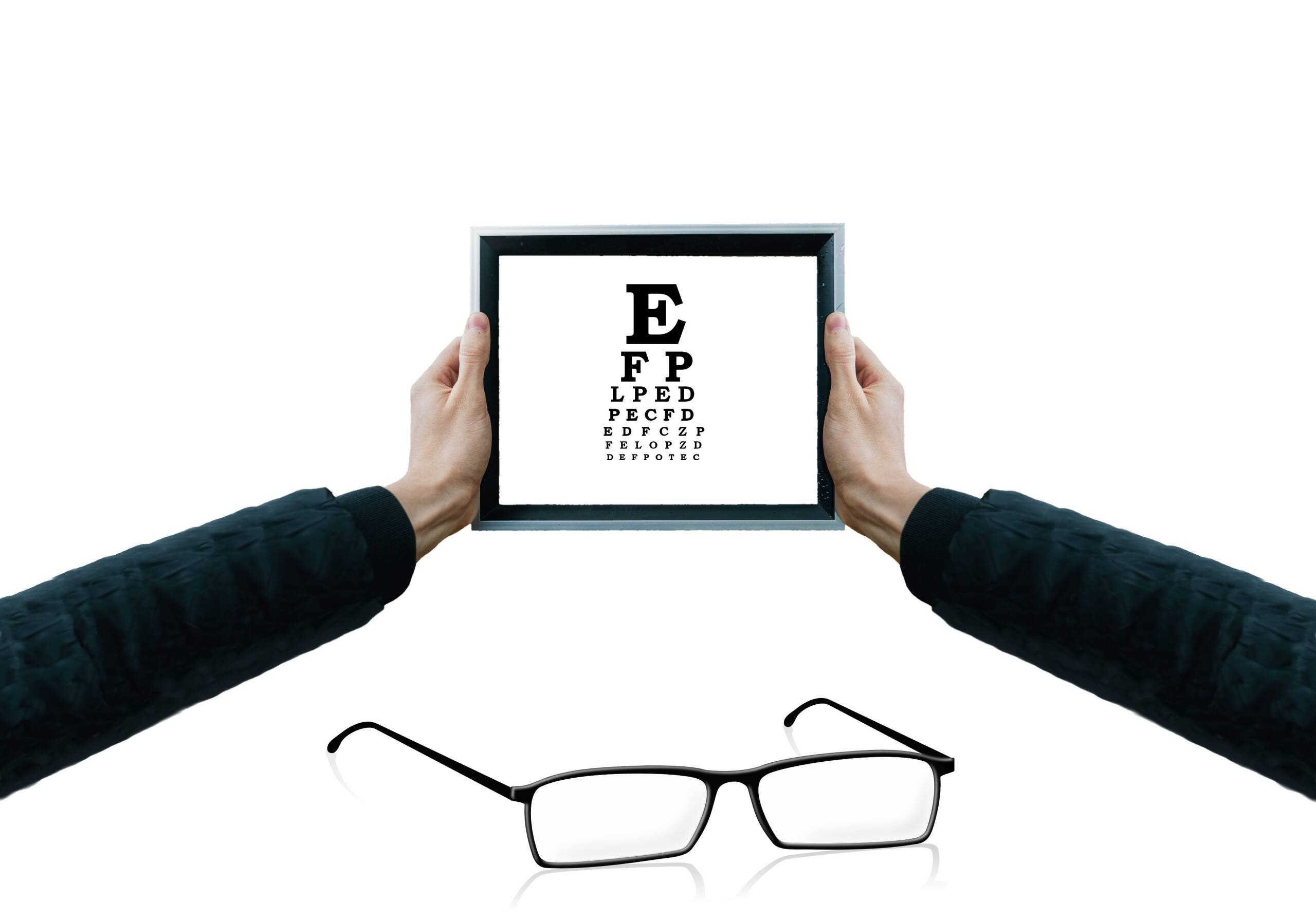 Vision screening chart on an ipad.