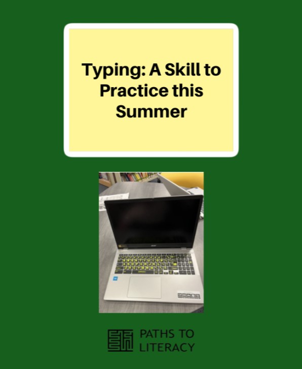 Typing, a skill to practice this summer pin.
