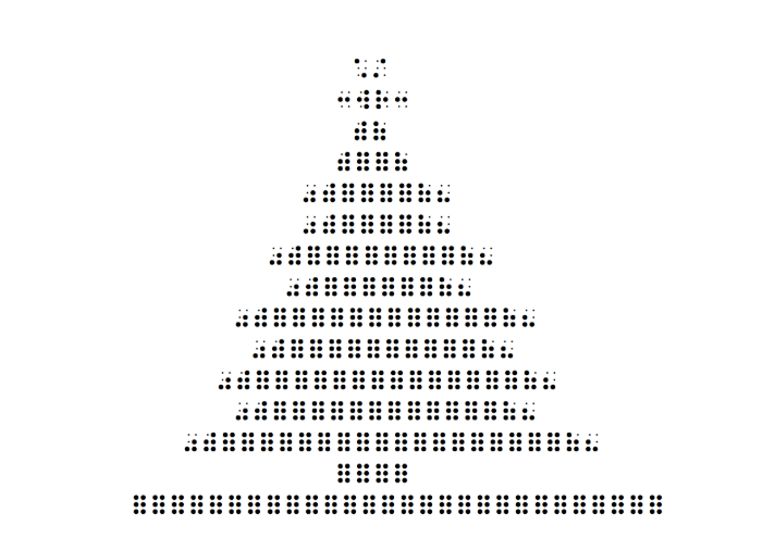 Christmas tree braille art design.