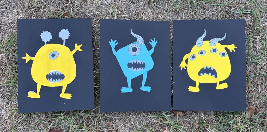 Three silly monsters craft.
